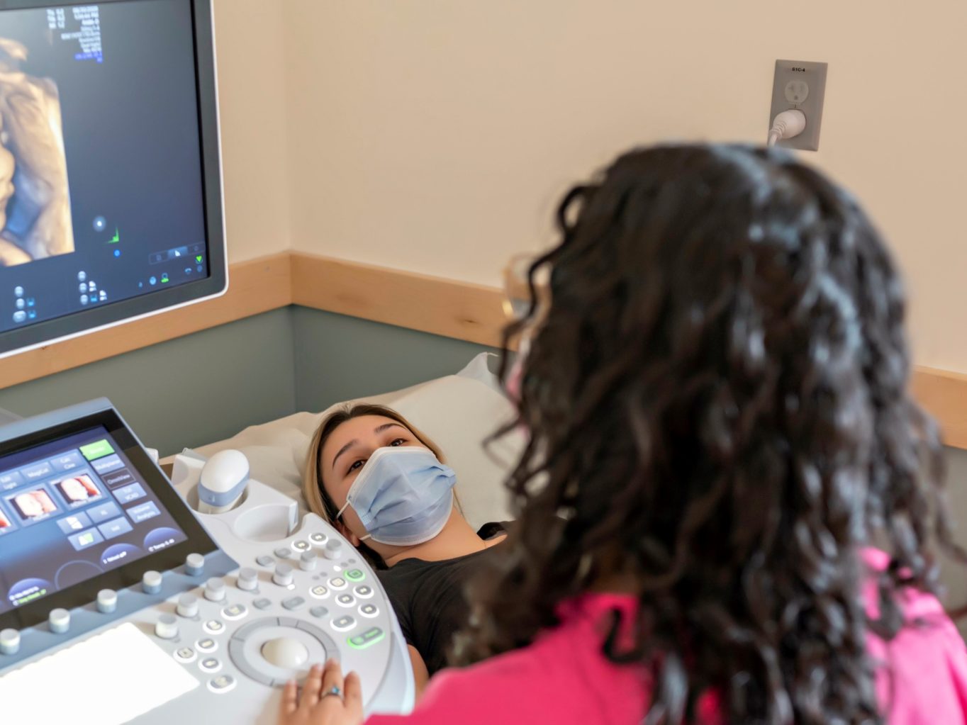 A patient receiving an ultrasound.